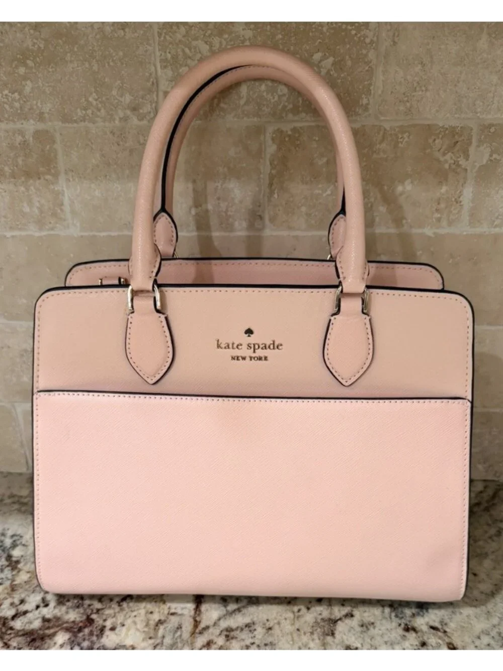 Kate Spade Madison Medium Saffiano Leather Satchel Conch Pink